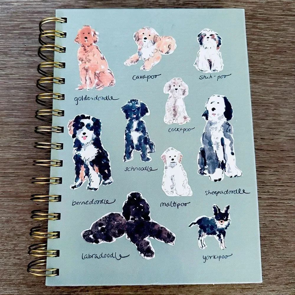 Poodle Dog Mixed Breeds Crossbreed Spiral Bound Notebook Journal